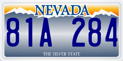 NV license plate 81A284