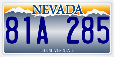 NV license plate 81A285