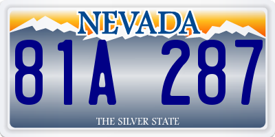 NV license plate 81A287