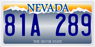 NV license plate 81A289