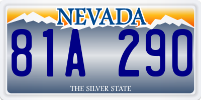 NV license plate 81A290