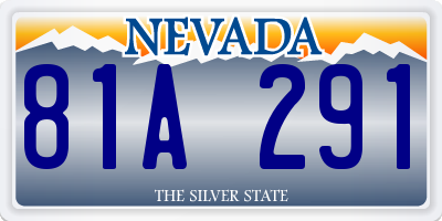 NV license plate 81A291