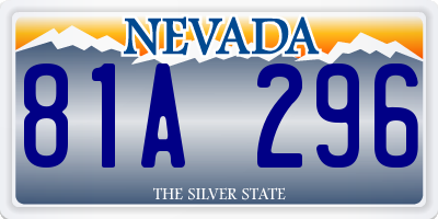 NV license plate 81A296