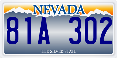 NV license plate 81A302