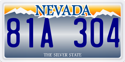 NV license plate 81A304