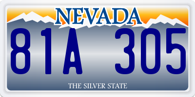 NV license plate 81A305