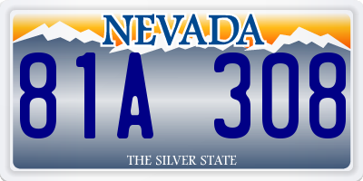 NV license plate 81A308