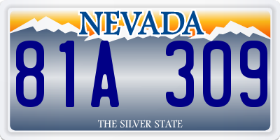NV license plate 81A309