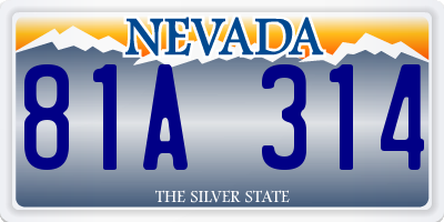 NV license plate 81A314