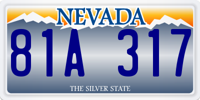 NV license plate 81A317