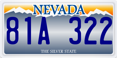 NV license plate 81A322