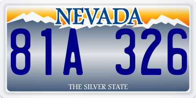 NV license plate 81A326