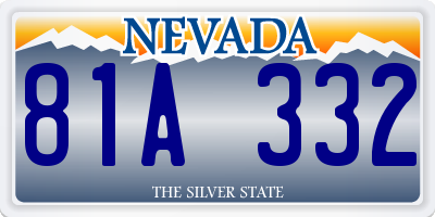 NV license plate 81A332