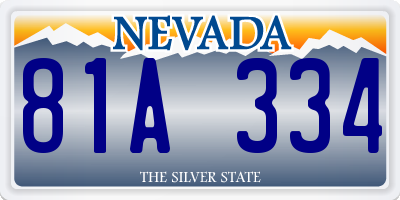 NV license plate 81A334