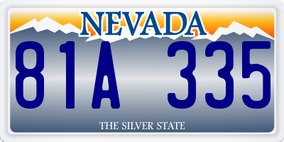 NV license plate 81A335