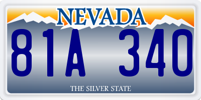 NV license plate 81A340