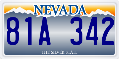 NV license plate 81A342