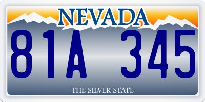 NV license plate 81A345