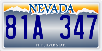 NV license plate 81A347