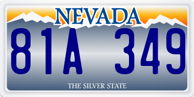 NV license plate 81A349