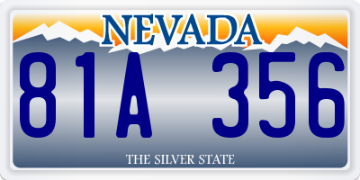 NV license plate 81A356