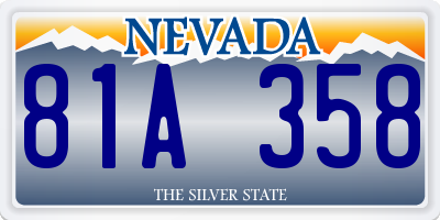 NV license plate 81A358