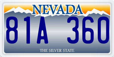 NV license plate 81A360