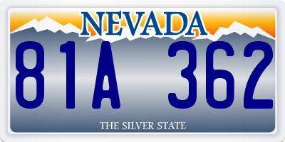 NV license plate 81A362