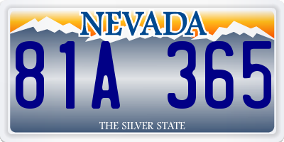 NV license plate 81A365