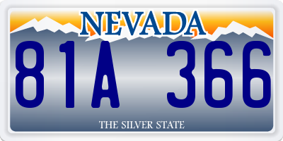 NV license plate 81A366