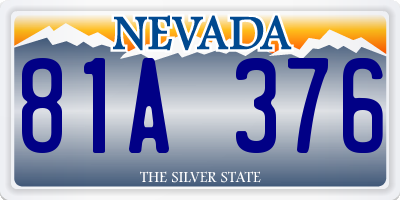 NV license plate 81A376
