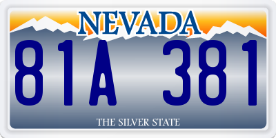 NV license plate 81A381