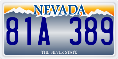 NV license plate 81A389