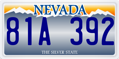 NV license plate 81A392