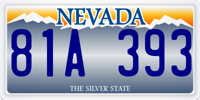 NV license plate 81A393