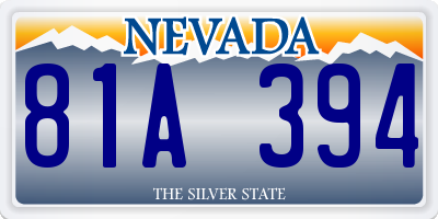 NV license plate 81A394