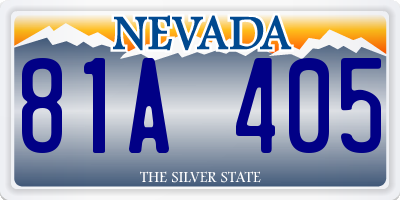 NV license plate 81A405