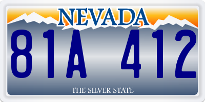 NV license plate 81A412