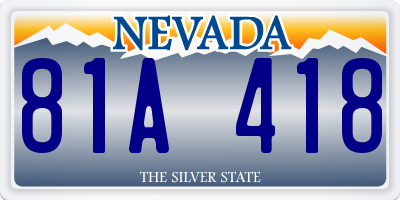 NV license plate 81A418