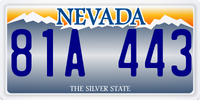 NV license plate 81A443