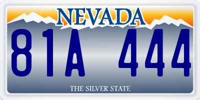 NV license plate 81A444