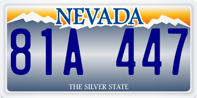 NV license plate 81A447