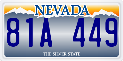 NV license plate 81A449