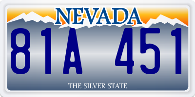 NV license plate 81A451
