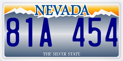 NV license plate 81A454