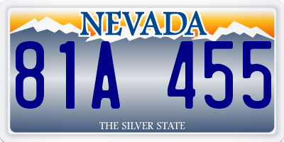 NV license plate 81A455