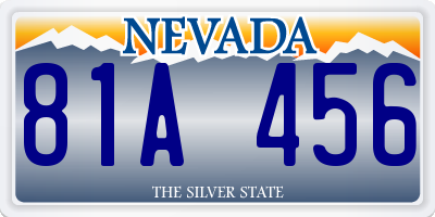 NV license plate 81A456