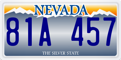 NV license plate 81A457