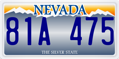 NV license plate 81A475