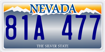 NV license plate 81A477